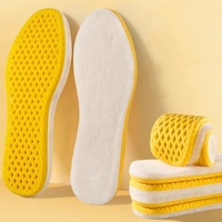 Semelles intérieures confortables et respirantes en laine et PU, personnalisables pour chaussures décontractées, gris/beige
