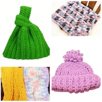 DIY Artisanat Costume Oreiller Couverture Tricotage À La Main DIY Polyester Fil Citron Néon Violet Doigt Boucle Fil