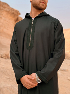 Djellaba Marocaine Traditionnelle pour Homme Caftan d'<span class=keywords><strong>Hiver</strong></span> 100% Polyester Maxi à Manches Longues pour le Ramadan - Product Image 3