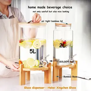 100 Prozent Lebensmittel qualität High Boro silicate Glass Getränkesp ender mit Tap Glass Getränkesp ender