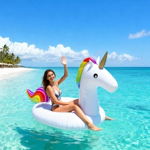 Flotador inflable grande de unicornio para piscina, juguete acuático para adultos con crin y cola arcoíris para diversión en la piscina - Product Image 2