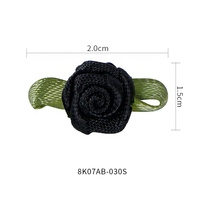 Mini-roses en ruban MSD, fleurs artificielles en tissu, feuilles vertes, rosettes multicolores, haute tenacité, pour usage intérieur toutes saisons