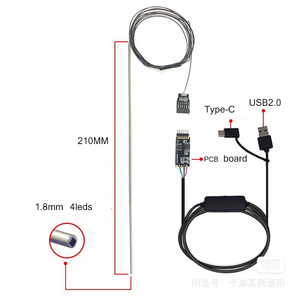 팁 OVM6946 OCHTA10 1mm 에 PC 휴대용 전화 섬유 Cmos 카메라 칩용 160k 1.8mm 최소 미니 <span class=keywords><strong>4</strong></span> LED 400X400p PTEF 튜브 12mm - Product Image 1