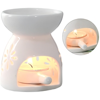 Diffuseur d'huiles essentielles en céramique léger, 4 pièces, brûleur d'encens, porte-bougie blanc en céramique