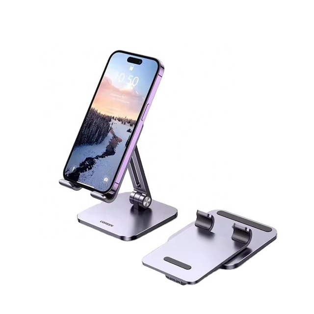 Phone Stand UGREEN Desk Cell Phone Holder Stand Stable Angle Height Adjustable Foldable Office Tabletop Aluminum Alloy Material