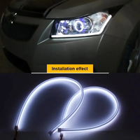 Bande lumineuse LED DRL souple de 30 cm, 45 cm, 60 cm, lampe à flux continu, flexible, pour voiture, feux de jour
