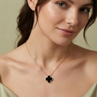 CRN012 Collier pendentif en or 18 carats Au750 de 4,5 grammes avec pierre d'onyx, cadeau d'anniversaire pour femme, prix de gros pour atelier