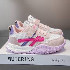 2025 Spring Autumn Girls' & Boys' Breathable Mesh Running <b>Shoes</b> with <b>Velcro</b> Closure Soft Sole for Kids - Product Image 2