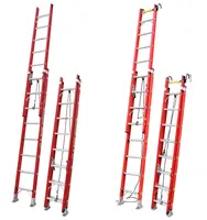Fiberglass Extension Ladder with Handrail, 12 m
