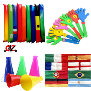 CZFIT - Juego de Artículos Deportivos Personalizables para Animar, Incluye Palos de Animación, Megáfonos, Aplaudidores de Mano y Decoraciones con Banderas Nacionales - Product Image 1