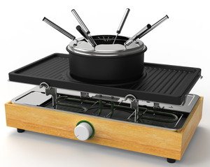 Gril <span class=keywords><strong>à</strong></span> <span class=keywords><strong>fondue</strong></span> <span class=keywords><strong>électrique</strong></span> 1900W pour la maison et l'hôtel 8 fourchettes en acier inoxydable et petites casseroles antiadhésives pour un nettoyage facile - Product Image 4