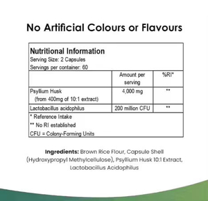 Capsules de poudre de psyllium pour un ventre plat, complément alimentaire naturel, enzymes digestives, équilibre du microbiome, haute absorption - Product Image 5