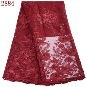 قماش دانتيل أفريقي 2884, قماش دانتيل أفريقي 2022 رخيصة شبكة تول دانتيل عالية الجودة فستان نيجيري للنساء دانتيل تول فرنسي مطرز للحفلات - Product Image 6