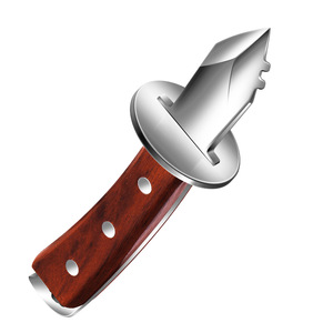 Ouvre-huîtres en acier inoxydable avec manche en bois de rose, outil robuste pour fruits de mer - Product Image 1