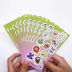Waterproof Cute Cartoon Self Adhesive Kiss Cut Sticker Sheet Custom Design Printing Kiss Cut Sticker Sheets