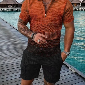 Ensemble de survêtement personnalisé OEM avec logo, coupe ample, grande taille, décontracté, pantalon de jogging et short d'été pour homme, ensemble 2 pièces - Product Image 2