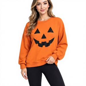 Halloween <b>Sweatshirt</b> <b>Cute</b> Ghost Printed Oversized Crew Neck Long Sleeve Terry Pullover Unisex Autumn Winter Streetwear Wholesale - Product Image 1