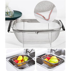Cuisine professionnelle en acier inoxydable légumes fruits PP poignées maille extensible sur évier perforé <span class=keywords><strong>passoire</strong></span> <span class=keywords><strong>passoire</strong></span> - Product Image 6