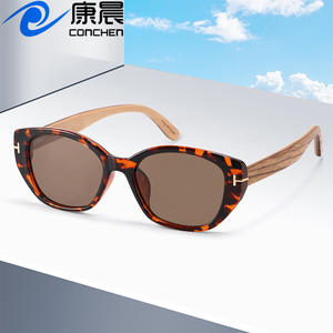 Gafas de Sol de Ojo de Gato para Mujer Conchen, Lentes Polarizadas UV400 TAC, Montura de PC, Patillas de Madera, Protección Solar, Moda, Viajes, Conducción - Product Image 1