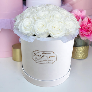 Cajas de Regalo redondas de cartón ecológico, Cajas de Regalo personalizadas con Logo de lujo, para guardar rosas, embalaje de flores a granel - Product Image 1