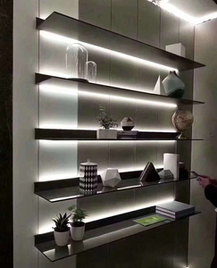 Tall IP65 Rated Display Shelf Dimmable LED <strong>Floor</strong> <strong>Lamp</strong> with <strong>Cordless</strong> Built-In Lights Wall Mounted Floating Glass Display - Product Image 6