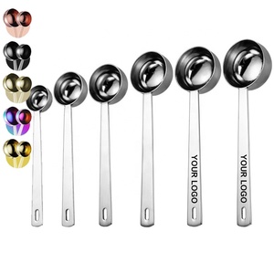 Cuillère à café en acier inoxydable 18/10 poli miroir de qualité alimentaire avec long manche, cuillère doseuse pour grains de café et café moulu - Product Image 1