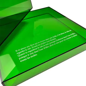 Caixa de Cubo de Presente em Acrílico transparente com tampas para Presentes de Impressão Personalizada Premium grande quadrado