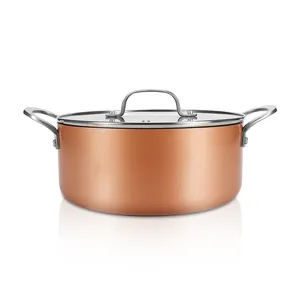 Diamond Coating Aluminum Pressed Nonstick Cooking Pot With Lid Induction Soup Pot Stew Pot