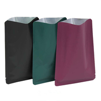 Sac Ziplock en feuille d'aluminium à dessus ouvert noir mat pochette d'emballage de cosmétiques de thermoscellage pour les perles de paillettes de poudre d'ongle 100pcs