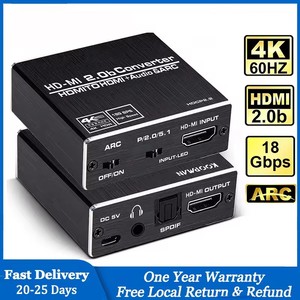 ตัวแยกสัญญาณเสียง4K 60Hz HD 2.0 5.1 Arc Mi ตัวแยกสัญญาณเสียง <span class=keywords><strong>HDCP</strong></span> <span class=keywords><strong>2.2</strong></span> HDR10ตัวแปลงเสียง4K Mi ไปเป็นออปติคอล Toslink SPDIF - Product Image 2