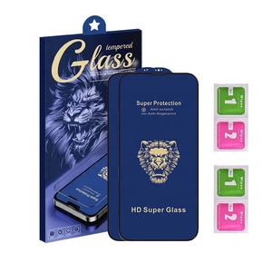 Paquete de 2 películas de pantalla de vidrio templado para teléfono móvil Premium antigolpes para <span class=keywords><strong>iPhone</strong></span> 15 14 13 <span class=keywords><strong>12</strong></span> 11 <span class=keywords><strong>Pro</strong></span> <span class=keywords><strong>Max</strong></span> Protector de pantalla de cubierta completa - Product Image 1