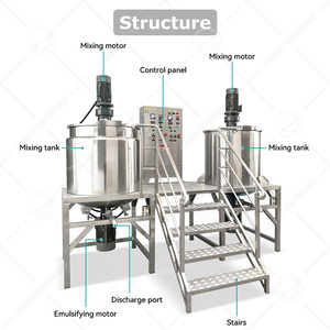 OCEAN 50l 100l 150l 200l Vacuum Emulsifying Mixer Homogenizer Heating Mayonnaise Ketchup Mix <strong>Machine</strong> with Scraper - Product Image 2