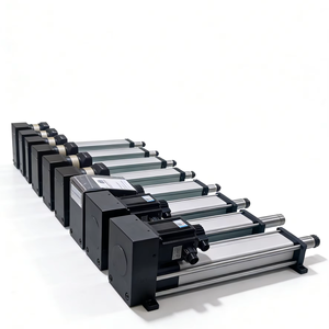 Actionneur linéaire pneumatique de haute précision avec structure de cylindre à piston, corps en alliage d'aluminium et acier inoxydable, marque QIANGDELI - Product Image 1