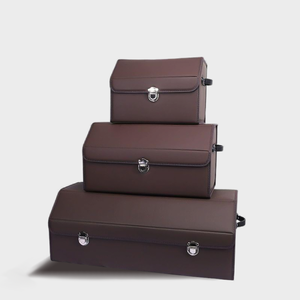 Scatola portaoggetti regolabile <span class=keywords><strong>Organizer</strong></span> per bagagliaio in pelle sintetica impermeabile con chiusura a coperchio pieghevole Multi-vano <span class=keywords><strong>Organizer</strong></span> - Product Image 1