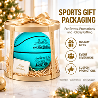 Boîte cadeau de basket-ball Aiju PU, logo personnalisé, vente en gros, taille 7, ballons de basket pour entraînement et matchs, pour club sportif, équipe, coffret cadeau de Noël