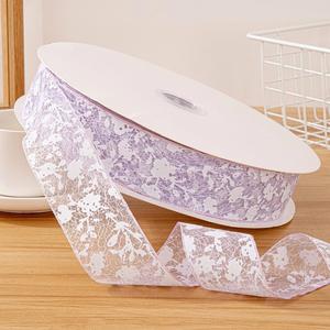 Ruban en dentelle florale transparente délicate de 5 cm, idéal pour les paniers-cadeaux de mariage et la doublure de paniers de dragées, 10 yards/rouleau - Grande Vente - Product Image 6