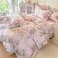 Vente directe usine – Ensemble de literie de luxe en coton pur à volants, style princesse coréenne, pour la décoration moderne de la maison et de la chambre