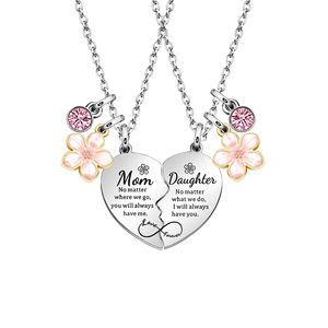 Collier en acier inoxydable avec puzzle en forme de cœur, collier personnalisé gravé avec une fleur infinie rose, bijoux pour femmes, cadeau - Product Image 3
