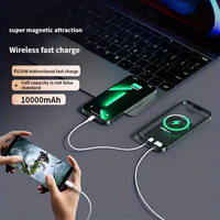Power Bank Mini Nirkabel 10000mAh PD 20W Baterai Eksternal Pengisi Daya Cepat Magnetik untuk iPhone 15 14 13