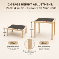 Table d'activités en bois pour enfants 6-en-1 avec labyrinthe de perles, xylophone et hauteur réglable