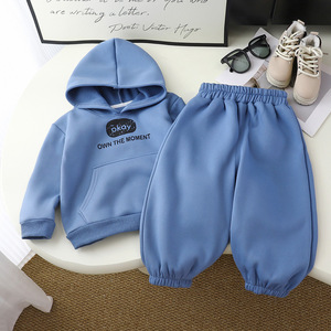 Conjunto <span class=keywords><strong>de</strong></span> Sudadera <span class=keywords><strong>de</strong></span> Forro Polar para Niños, Otoño Invierno 2025, Traje Deportivo para Niños, Pantalones Deportivos Gruesos con Capucha para Niñas - Product Image 4