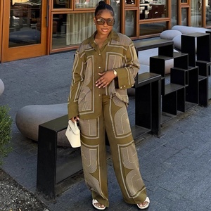 <span class=keywords><strong>Completo</strong></span> Casual da Donna <span class=keywords><strong>Taglie</strong></span> <span class=keywords><strong>Forti</strong></span>, Cardigan a Maniche Lunghe con Camicia e Pantaloni, Stile Europeo e Americano, Nuovo <span class=keywords><strong>Completo</strong></span> Stampato Due Pezzi - Product Image 4