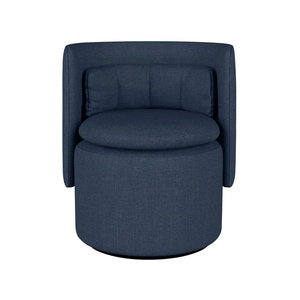 Fauteuil de cocktail de luxe pivotant en velours et bois massif, design haut de gamme mi-siècle, pour salon et bar - Product Image 5