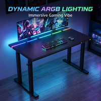 Table de gaming AOR E-sports avec plateau métallique et tapis en cuir magnétique, double moteur, cadre de table à double section inversée, vente en gros usine