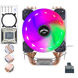 Qiuzaim Máy tính để bàn 2/4/6 ống nhiệt LGA2011 Pin máy tính 4-pin E5 CPU Quạt làm mát với ánh sáng 90mm im lặng X79 Bo mạch chủ X99 - Product Image 1