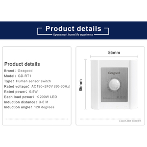 Geagood hotsell Corps Humain Automatique Auto On Off Occupation Pir Led Light Détecteur de mouvement Interrupteur intérieur - Product Image 5
