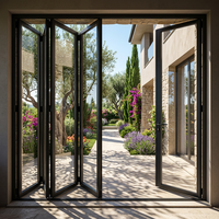 Porte pliante en aluminium avec système de fermeture silencieuse, évitant les bruits d'impact forts, cloison intérieure, vente en gros