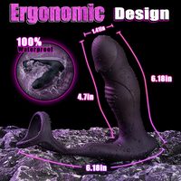 Vibromasseur anal vibrant télécommandé 9 fonctions avec anneau pénien, forme de plug anal, pour massage de la prostate