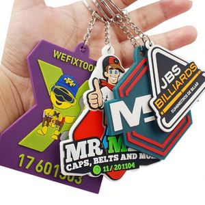 Wholesale <b>Custom</b> 2D/3D Silicone Keyring Soft Rubber PVC <b>Key</b> Holder Chain Personalised Logo Promotional Keychains Carabiners - Product Image 6