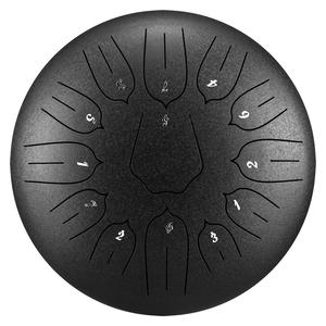 Tambor estilo Handpan de 12 "(13 notas)-Diseño artístico de corte de loto, decoración elegante con calidad acústica superior - Product Image 3